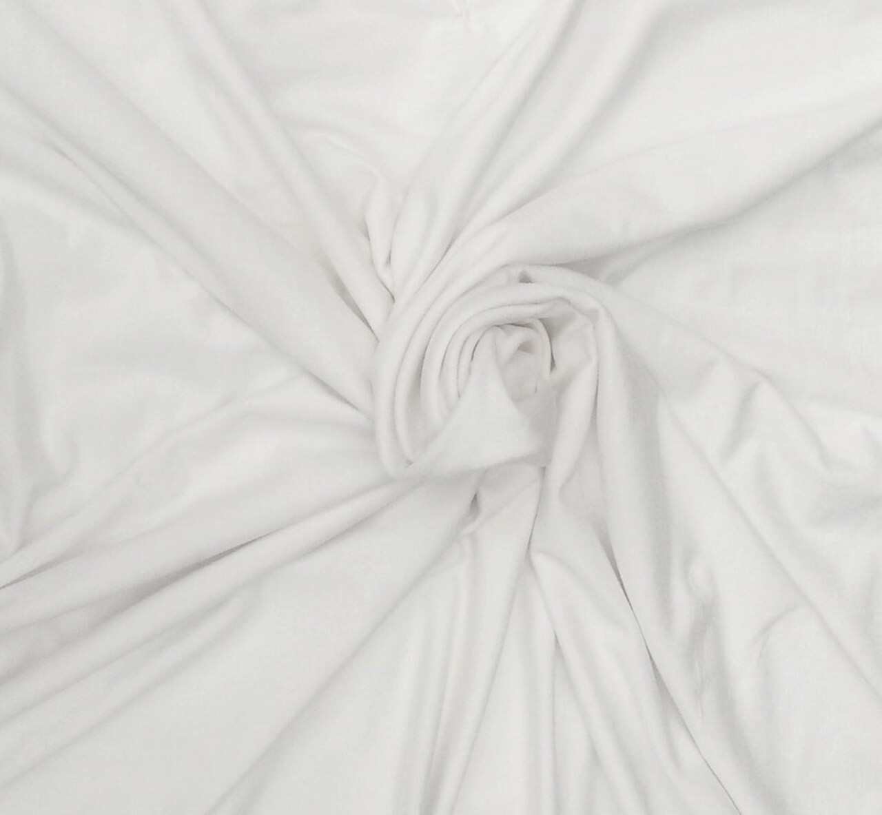 1 Yard Pure White Bamboo Spandex Jersey Knit Luxuriously Soft Fabric for Apparel & Accessories